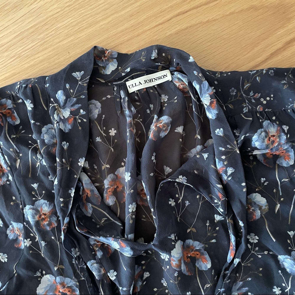 Silk Floral Pussybow Blouse